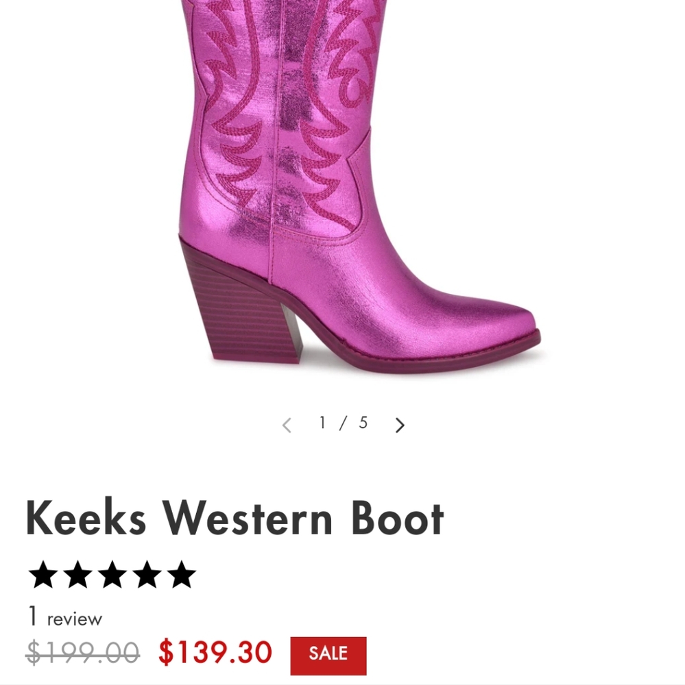 Nine West Keeks Western Boot - Barbie Pink Glitter ✨